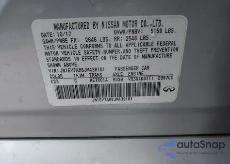 2018 Infiniti Q50 3.0T Luxe from USA, damaged, VIN JN1EV7AR6JM439181